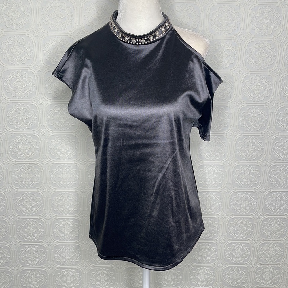 Marc New York•Metallic Charcoal Top